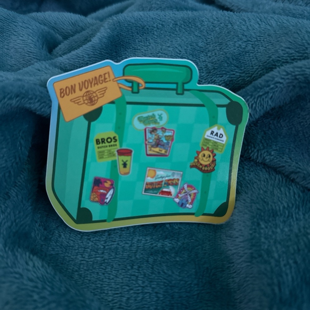 Green Travel Sticker with Fun Graphics